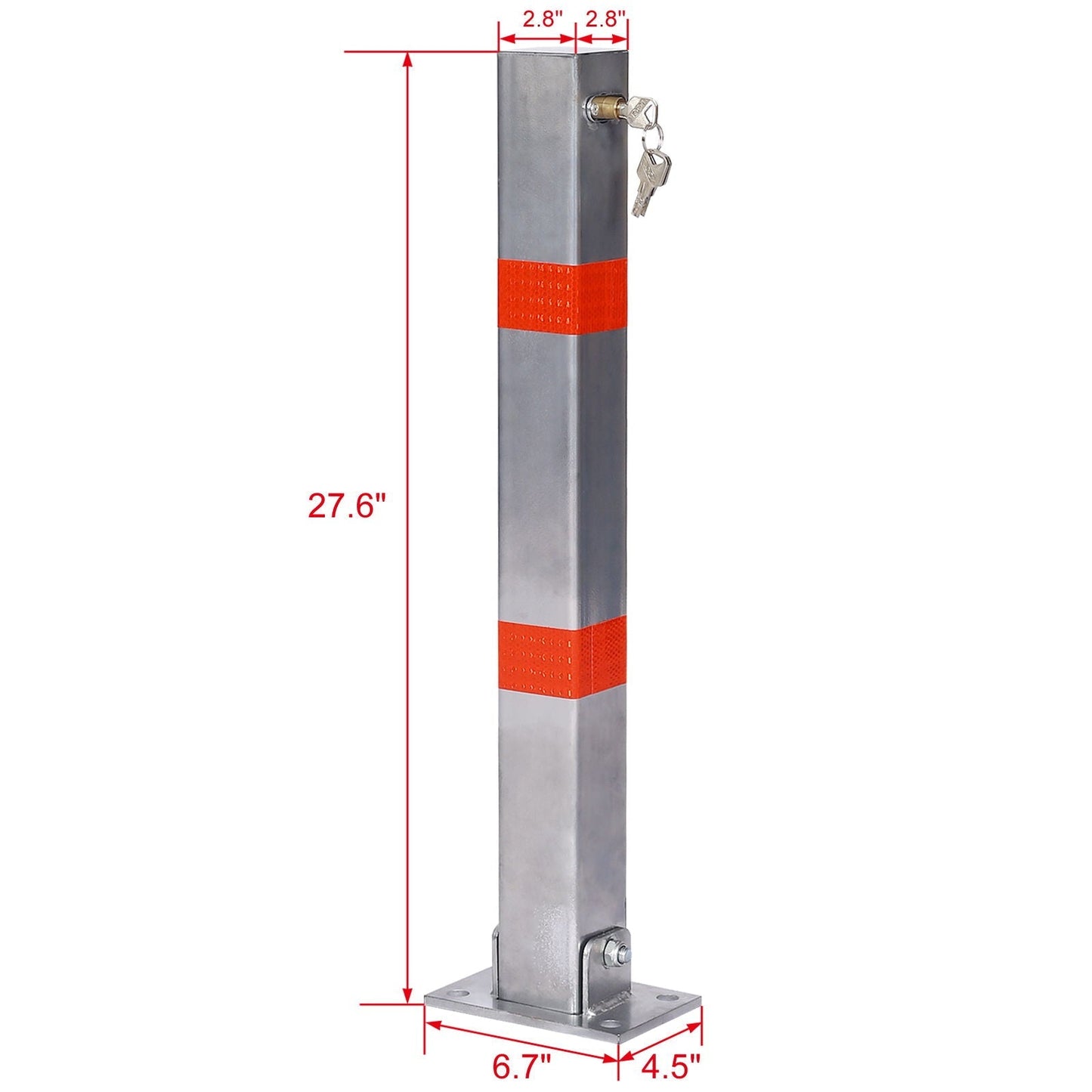 Square Parking Bollard Pole Barrier With Lock for Car Parking Protection and Home Garage
