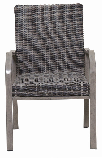 2PC Outdoor Dining Chair with Hand-Painted Frame and Water-Washed Cotton Seat