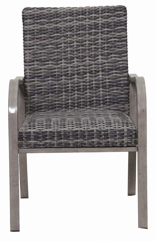 2PC Outdoor Dining Chair with Hand-Painted Frame and Water-Washed Cotton Seat