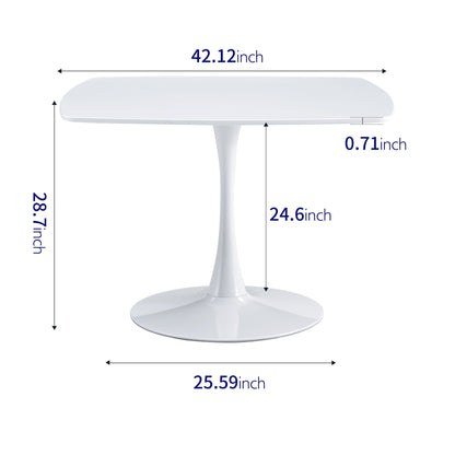 Table Mid-Century Dining Table For 4-6 People With Round Table Top, Pedestal Dining Table, End Table Leisure Coffee Table