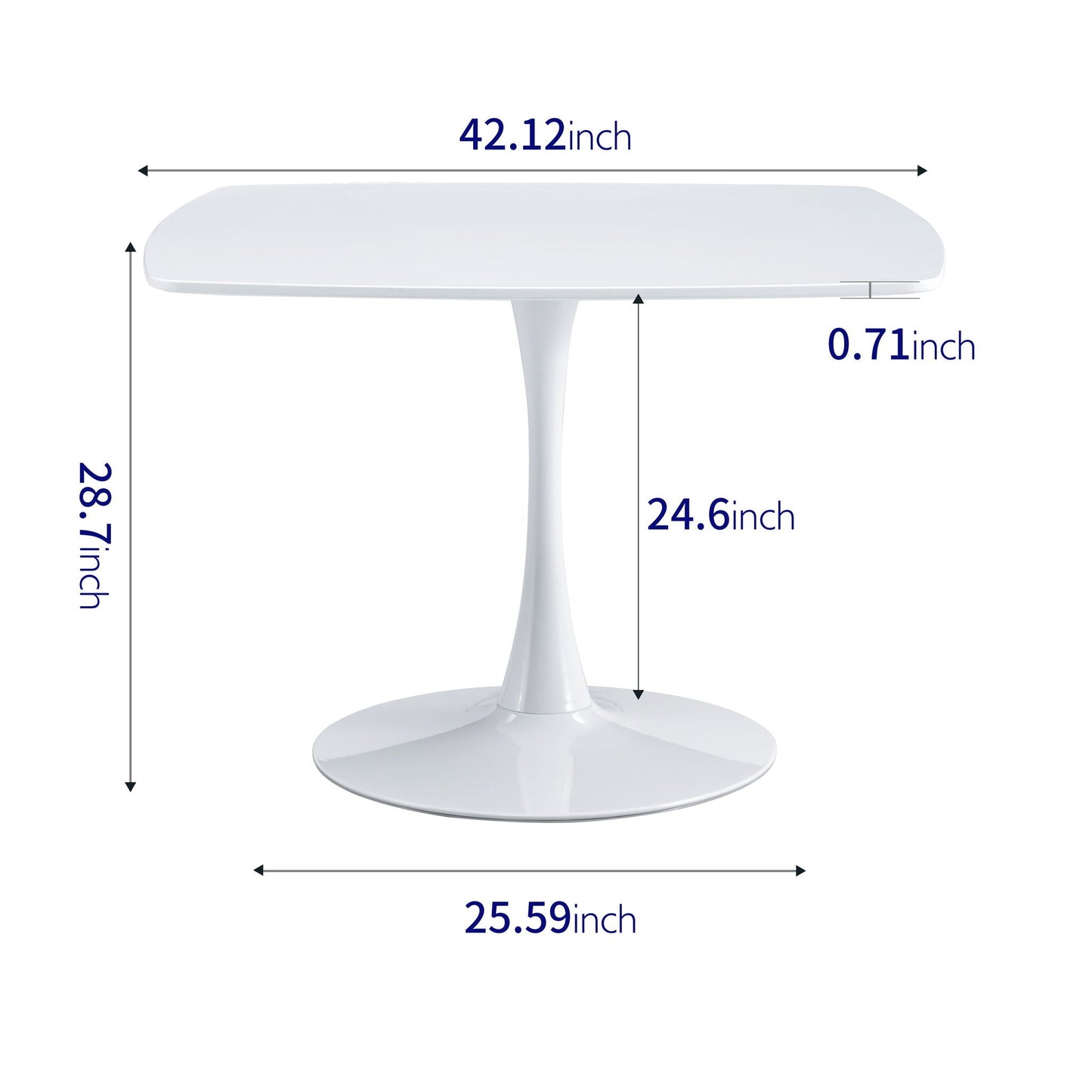 Table Mid-Century Dining Table For 4-6 People With Round Table Top, Pedestal Dining Table, End Table Leisure Coffee Table