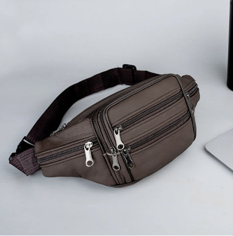 Genuine Leather Sports Waist Pack For Men, Invisible Running Pack