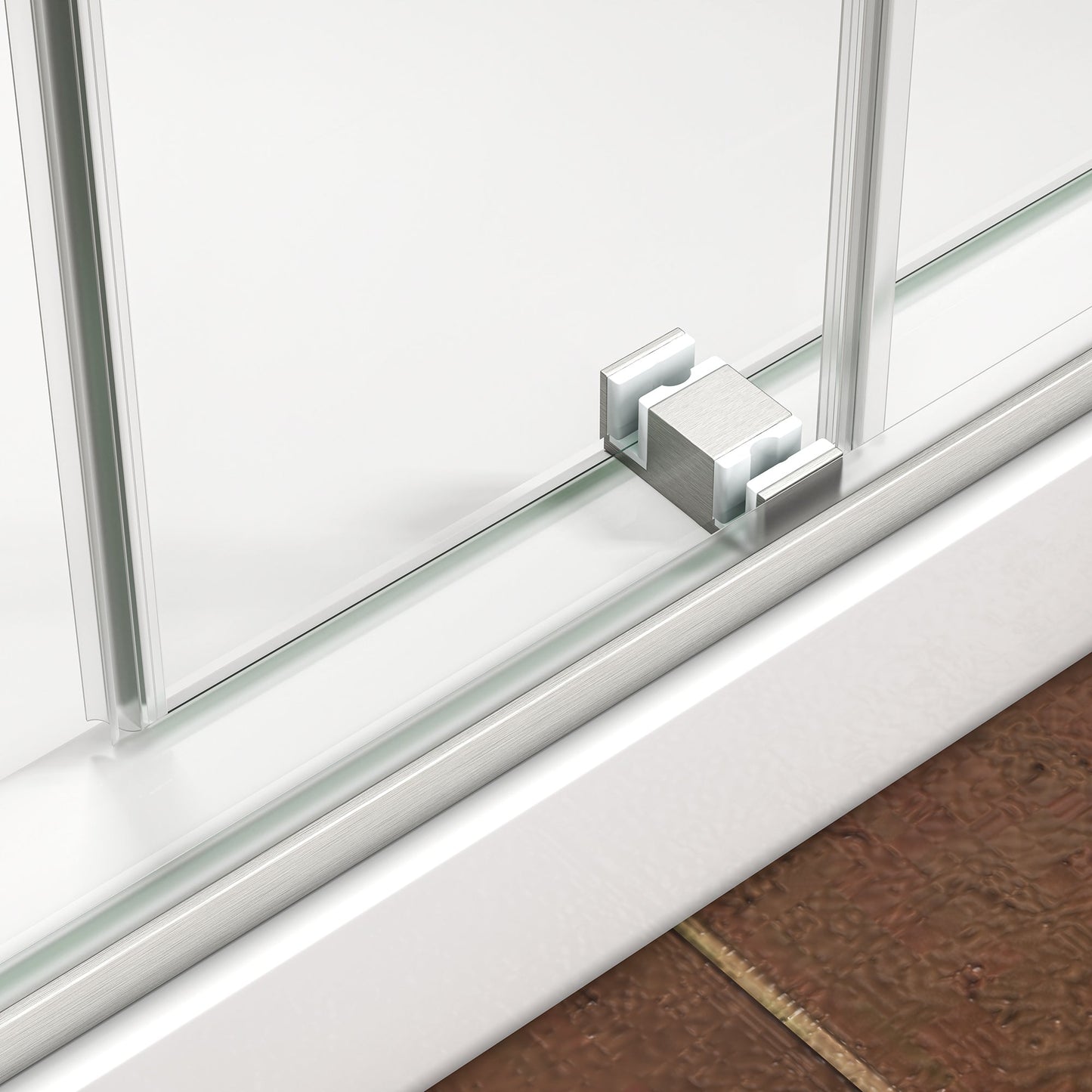 43"-48" W x 76" H Brushed Nickel Reversible Double Bypass Sliding Shower Door