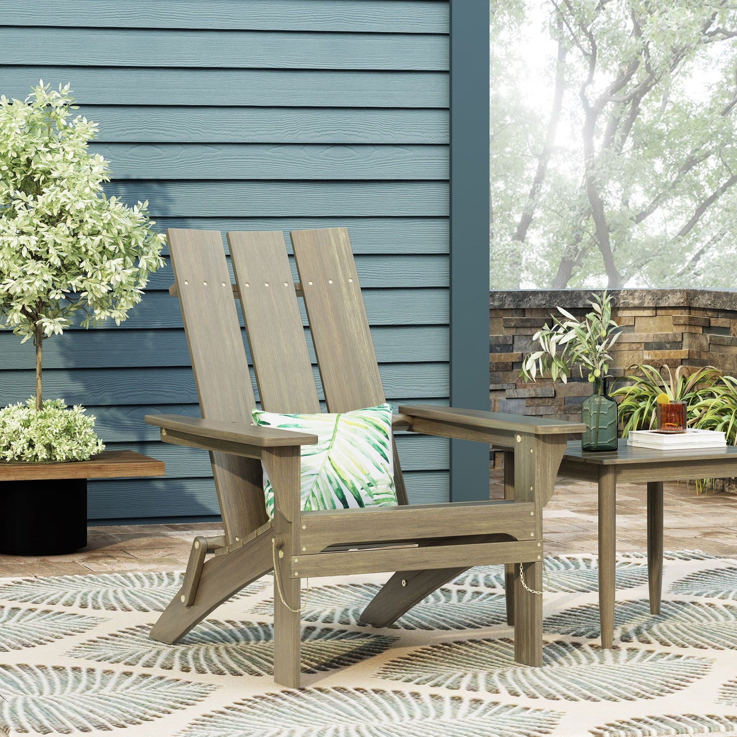 Aurascape Outdoor Comfort Foldable Adirondack Chair