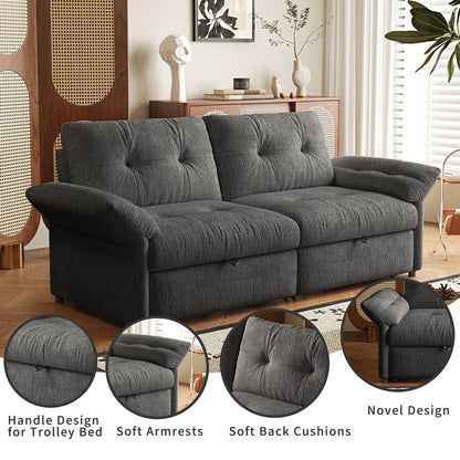 Multi-Functional Sofa Bed - 81.5 Inch Plush Chenille Sofa