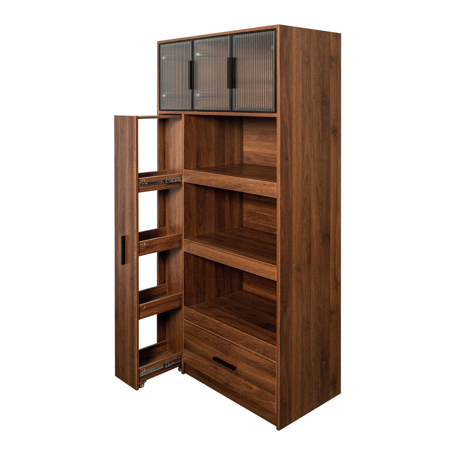 70.87" Tall Kitchen Pantry Cabinet with Multi-Tier Pull-Out Shelf