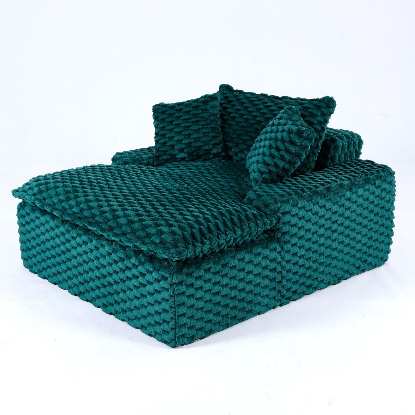 Comfort Bearing Sofa With 2 Pillows And 1 Backrest - Green