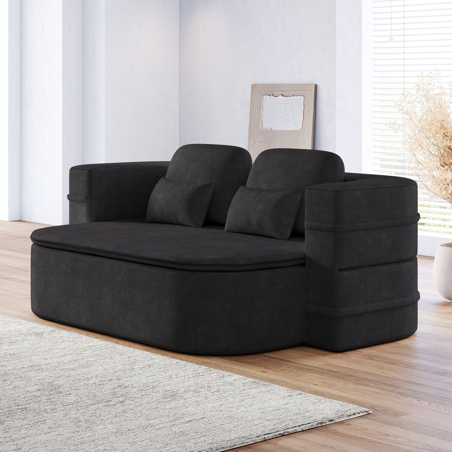 2 In 1 Foldable Sofa Bed With Multi Functional Blanket, Floor Lounge Sofa