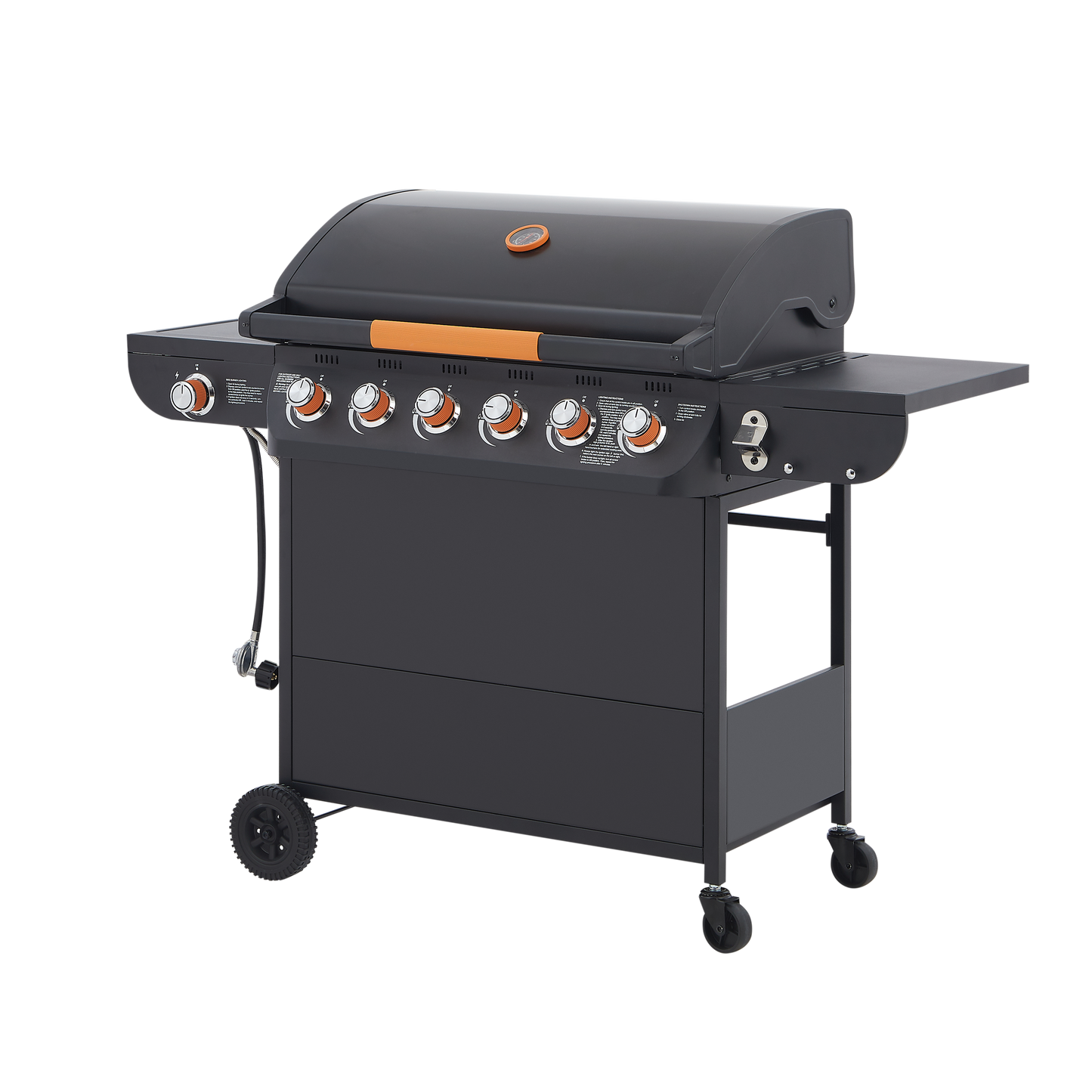 6 Burner BBQ Propane Gas Grill with Side Burner