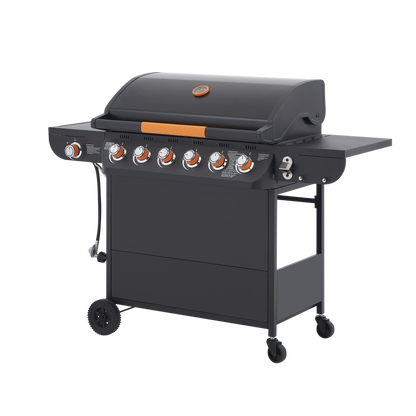 6 Burner BBQ Propane Gas Grill with Side Burner