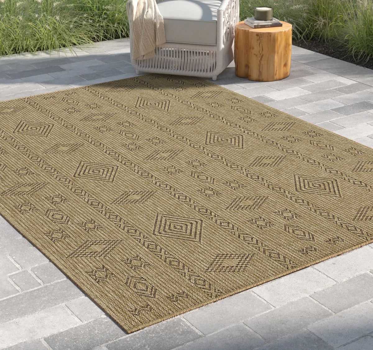 Earth GC_NTL1002 Jute/Mocha Indoor/Outdoor Area Rug