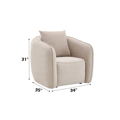 Keith Chenille Armchair With 1 Matching Color Toss Pillow