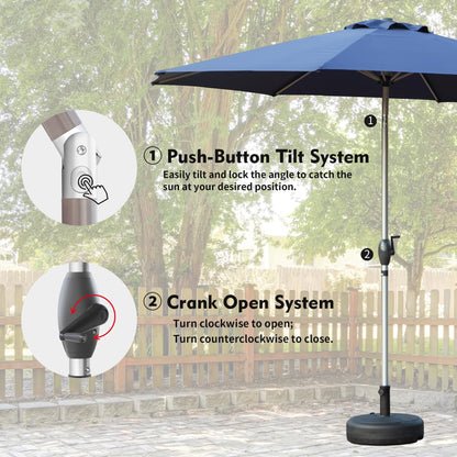 10FT Patio Umbrella - Navy Blue