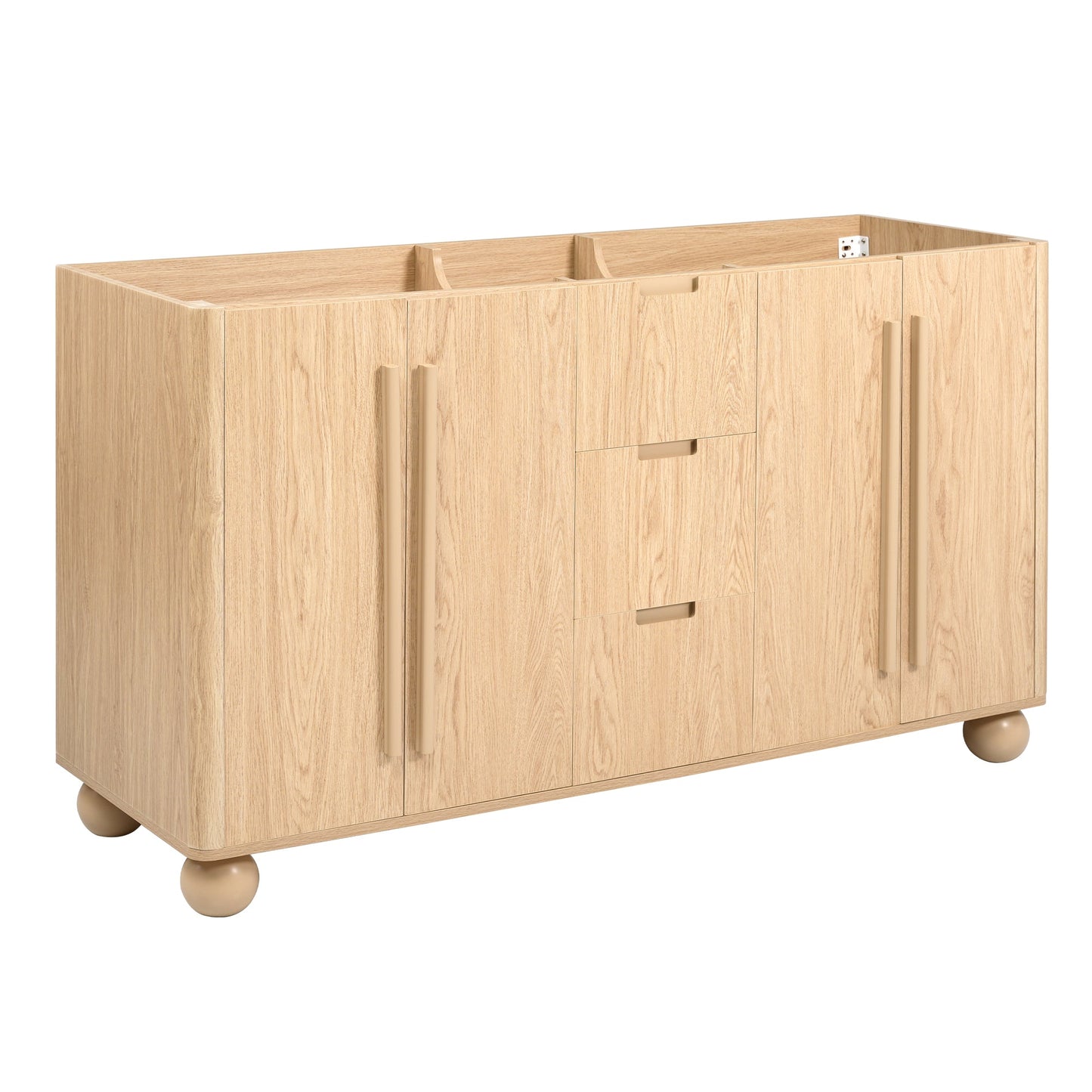 58.3" Bathroom Vanity Cabinet With 3 Drawers & 4 Doors
