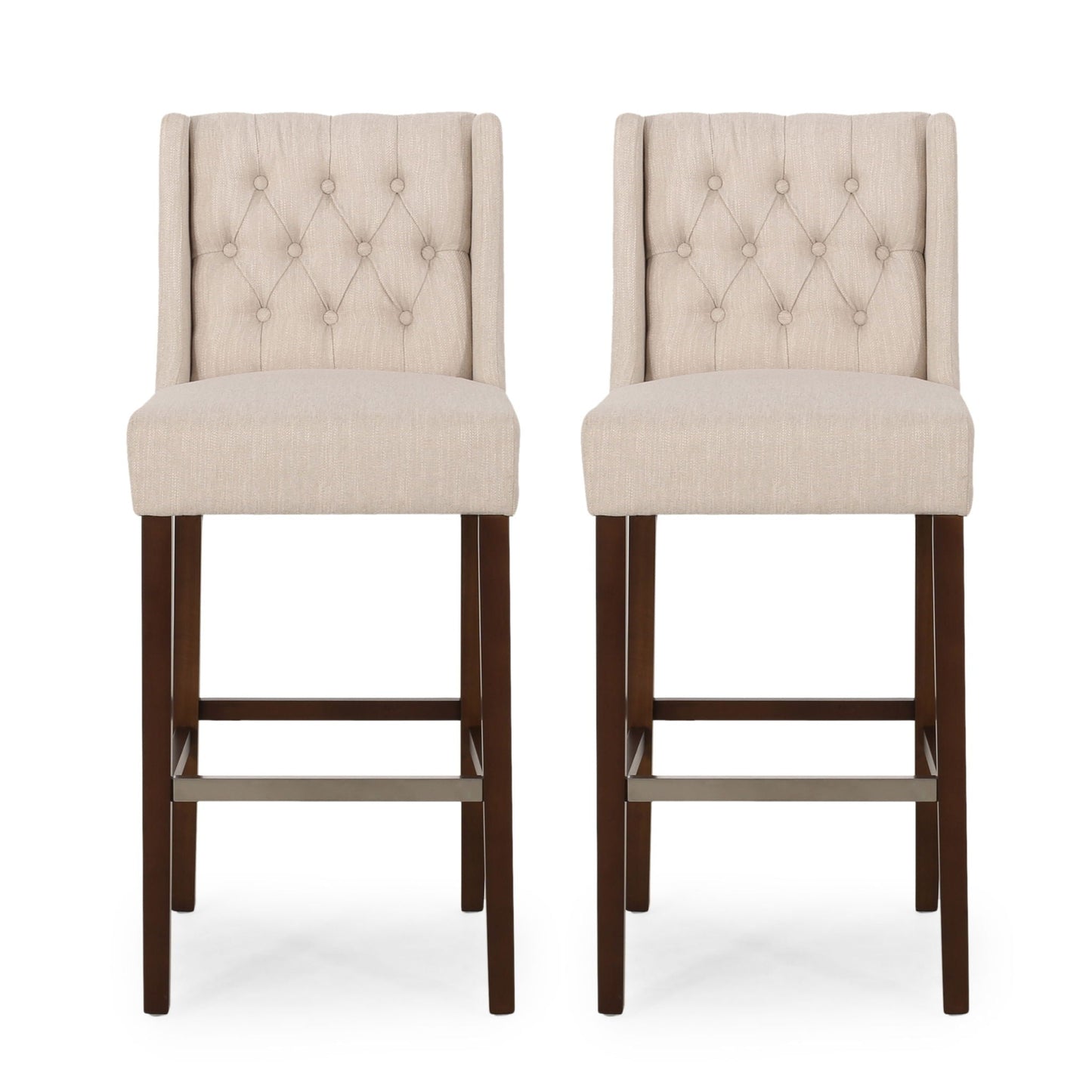 Solstara Upholstered Dining Barstool with Button Tufted and Wing Back