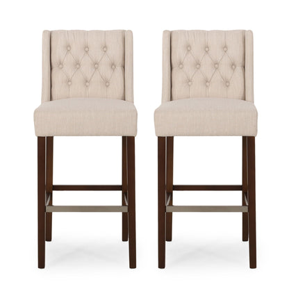 Solstara Upholstered Dining Barstool with Button Tufted and Wing Back