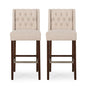 Solstara Upholstered Dining Barstool with Button Tufted and Wing Back