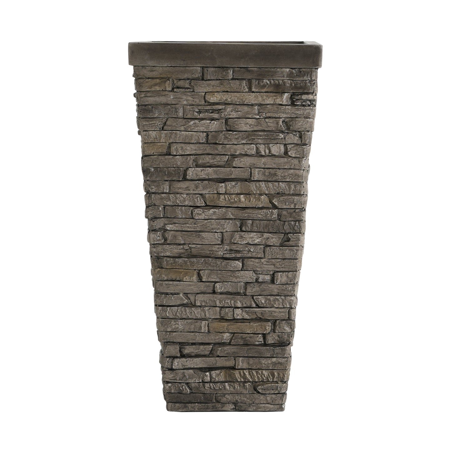 Tall Stone-Effect Square Planter