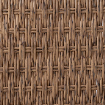 Patio 6-Piece Brown PE Wicker Sofa Set with Grey Cushions