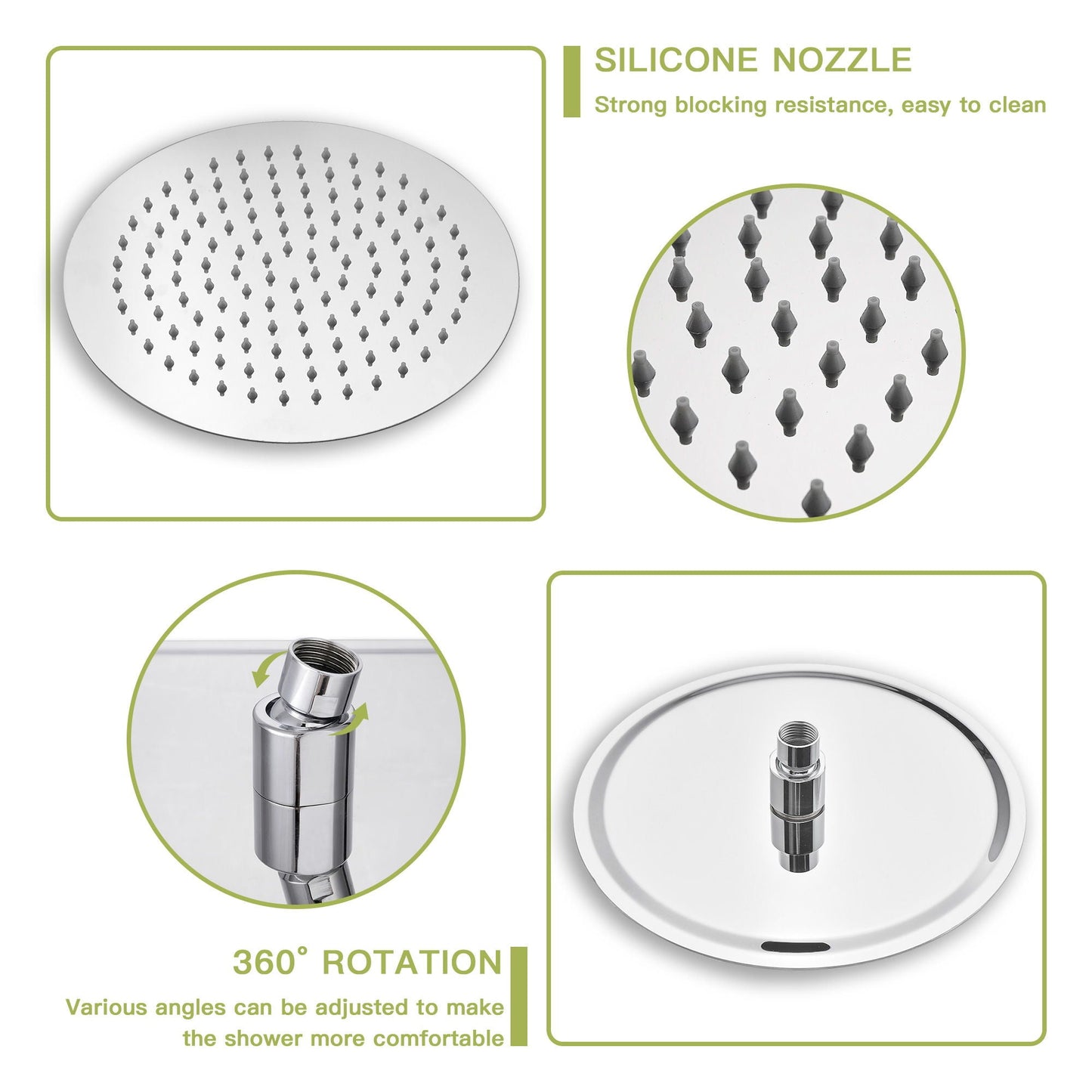Shower System With 5 Function Rain Hand Shower And Slide Bar Combo