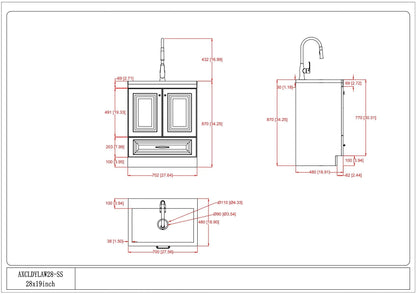 Lawrence - Laundry Cabinet With Faucet And Stainless Steel Sink