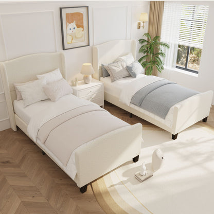 Platform Bed Frame With Tall Headboard And High Footboard
