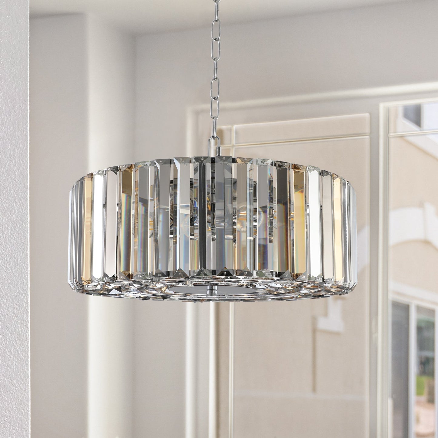 17' Chrome Crystal Pendant Chandelier