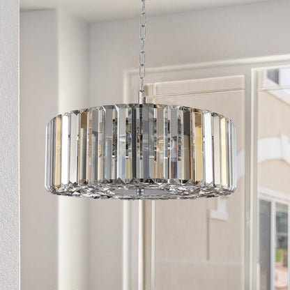 17' Chrome Crystal Pendant Chandelier