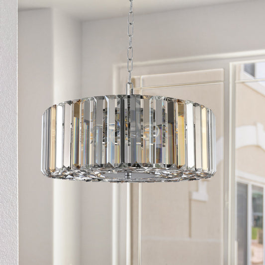 17' Chrome Crystal Pendant Chandelier