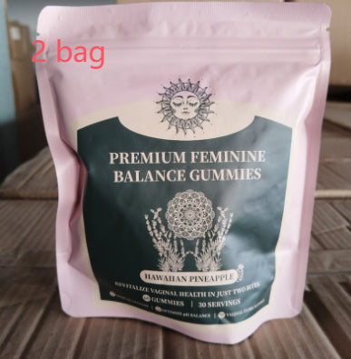 Premium Feminine Balance Gummies, Hawaiian Pineapple Flavor, Supports PH Balance & Vaginal Health, 60 Gummies, 30 Servings