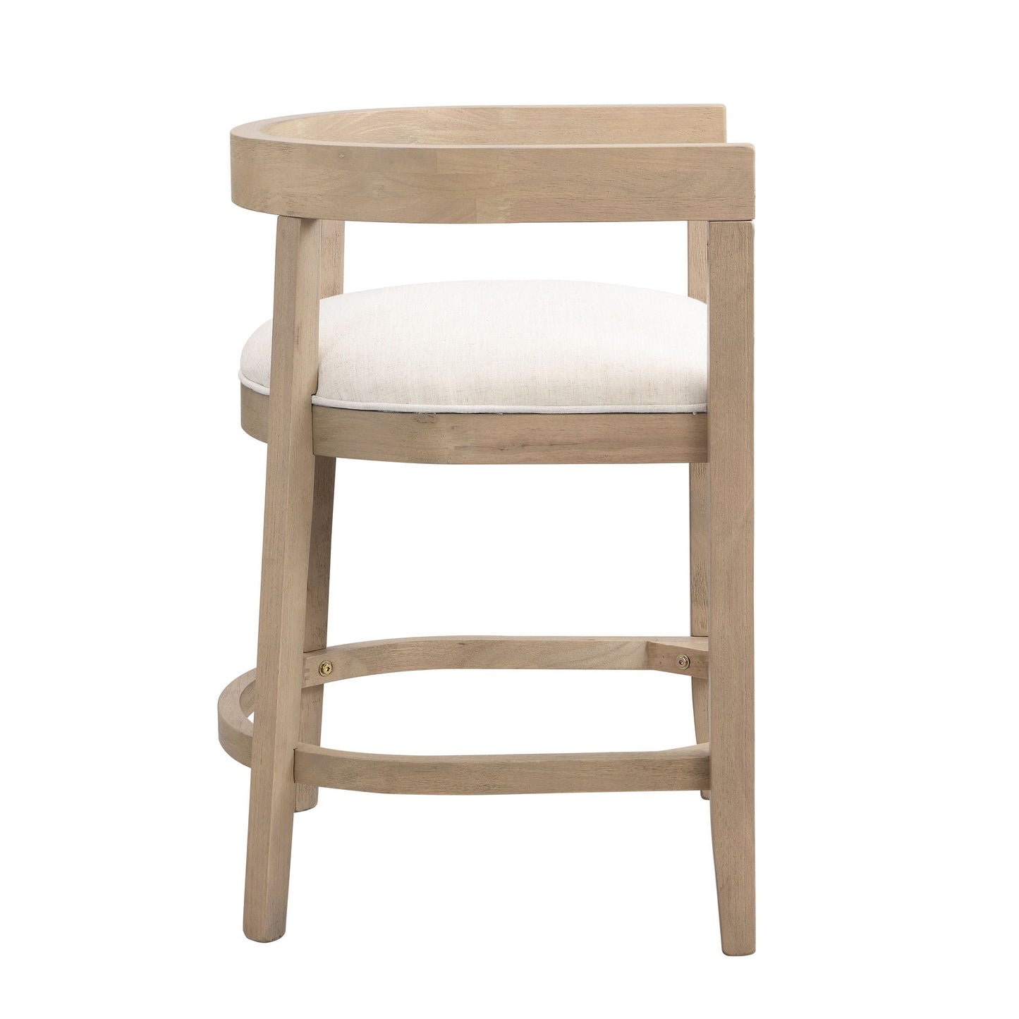 Modern Rubberwood Counter Stool Set With Upholstered Seats