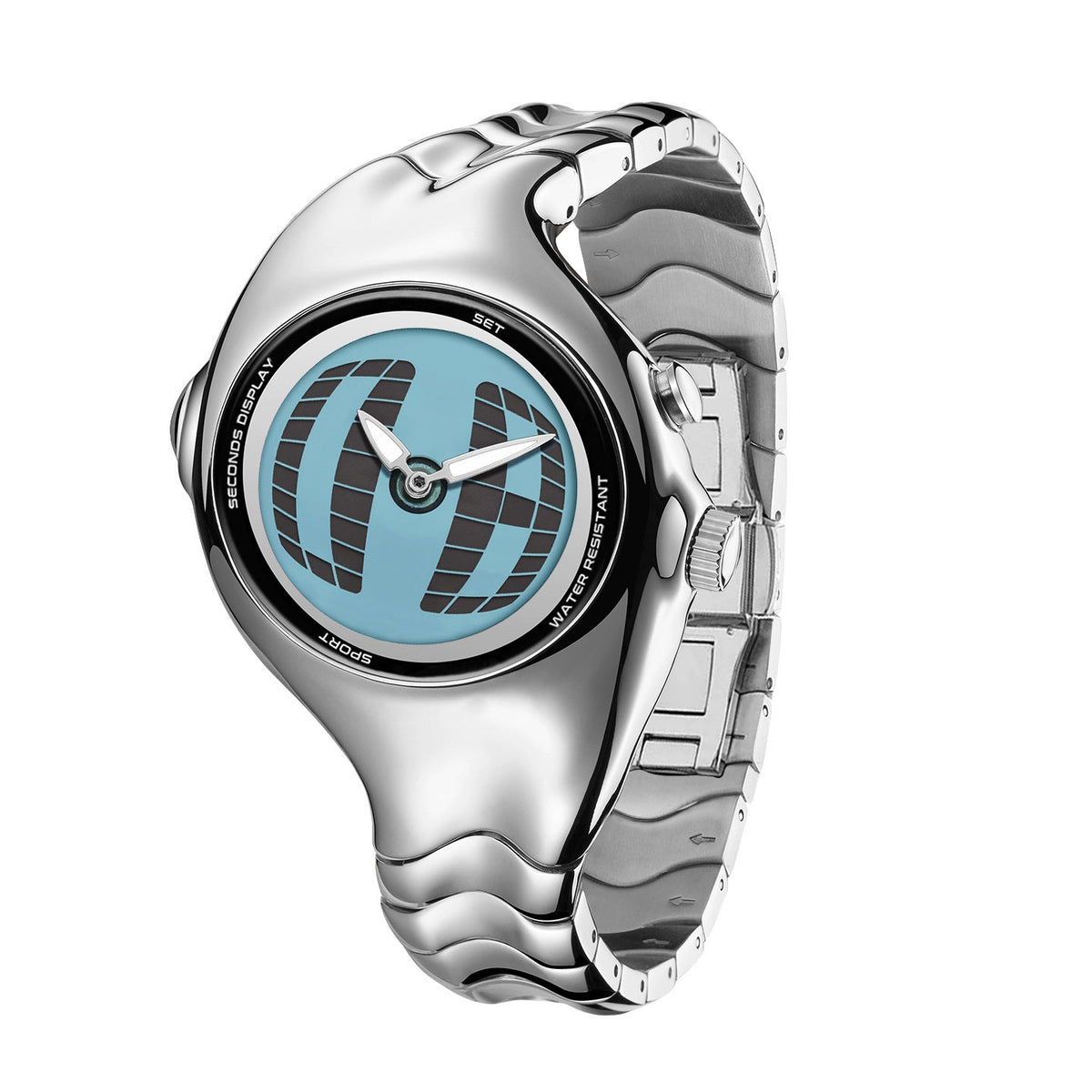 Mens Twisted Vintage Asymmetric Dual-Display Watch