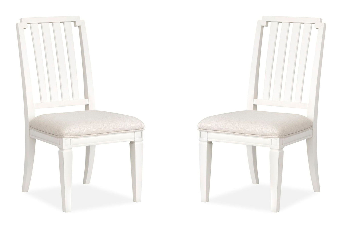 Willowbrook - Upholstered Side Chair With Wood Slat Back (Set of 2) - Egg Shell White