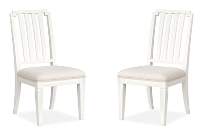 Willowbrook - Upholstered Side Chair With Wood Slat Back (Set of 2) - Egg Shell White