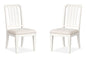 Willowbrook - Upholstered Side Chair With Wood Slat Back (Set of 2) - Egg Shell White