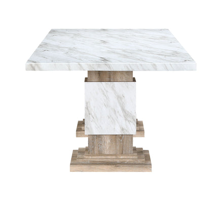 Stacey - Dining Table With Pedestal Base - Beige