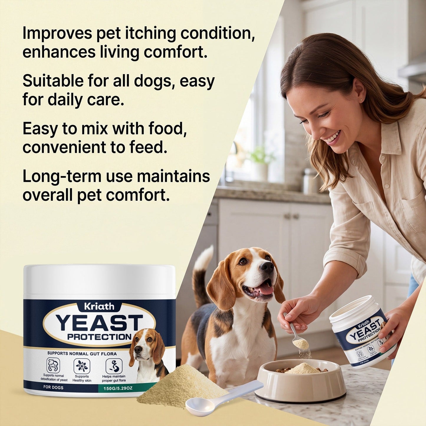 Kriath Dog Yeast Supplement Daily Care For Dogs' Body Comfort And Nutrition Supplement