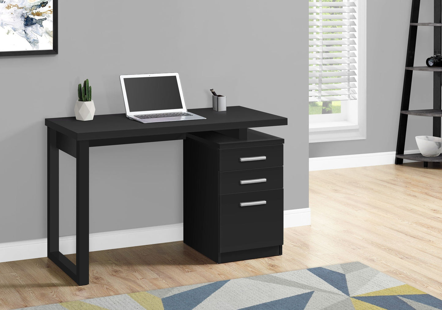 Computer Desk for Home Office Laptop with Reversible Storage Drawers