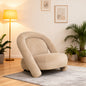 Stylish Dark Beige Velvet Lounge Chair