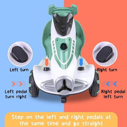 Didida 6V Dual Drive Kids Ride on Car with Automatic Bubble Function and Fun Accessories