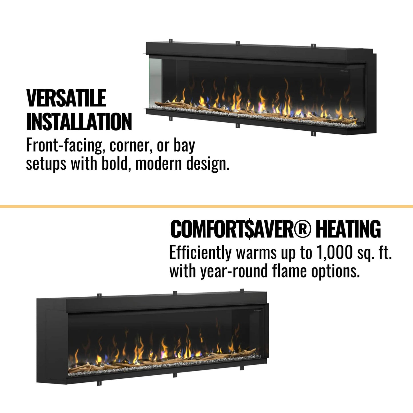 Dimplex IgniteXL Bold 100-Inch Smart Linear Multi Side View Built-In Electric Fireplace [XLF10017-XD] (SAK72359)