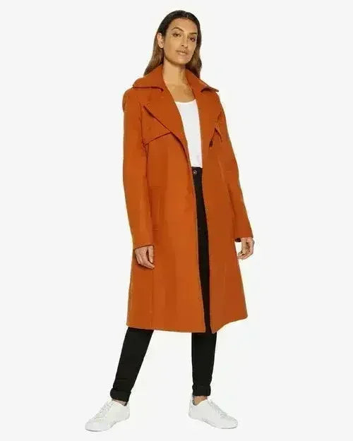 Dina Lapel Collar Duster Coat With Belt
