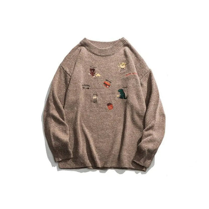 Dinosaur Pattern Knitted Sweater