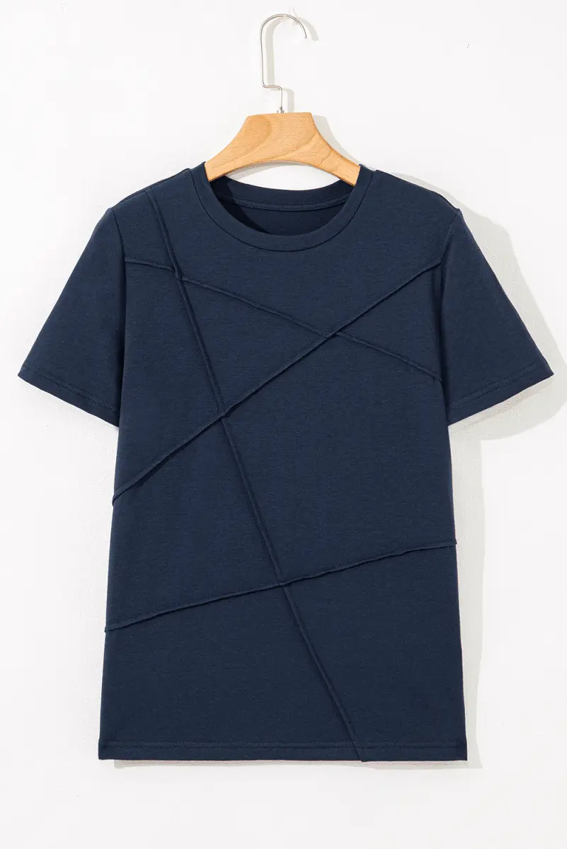 T-Shirts Love Salve Blue Striped Tee Daily Wear Women's T-Shirt Soft, Casual