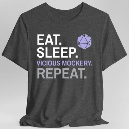 Bard T-Shirt – 'Eat, Sleep, Vicious Mockery, Repeat'
