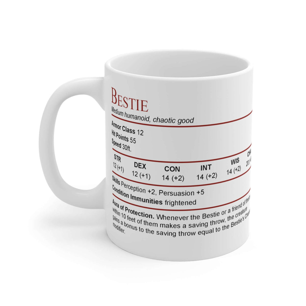 D&D Bestie Stat Block Mug