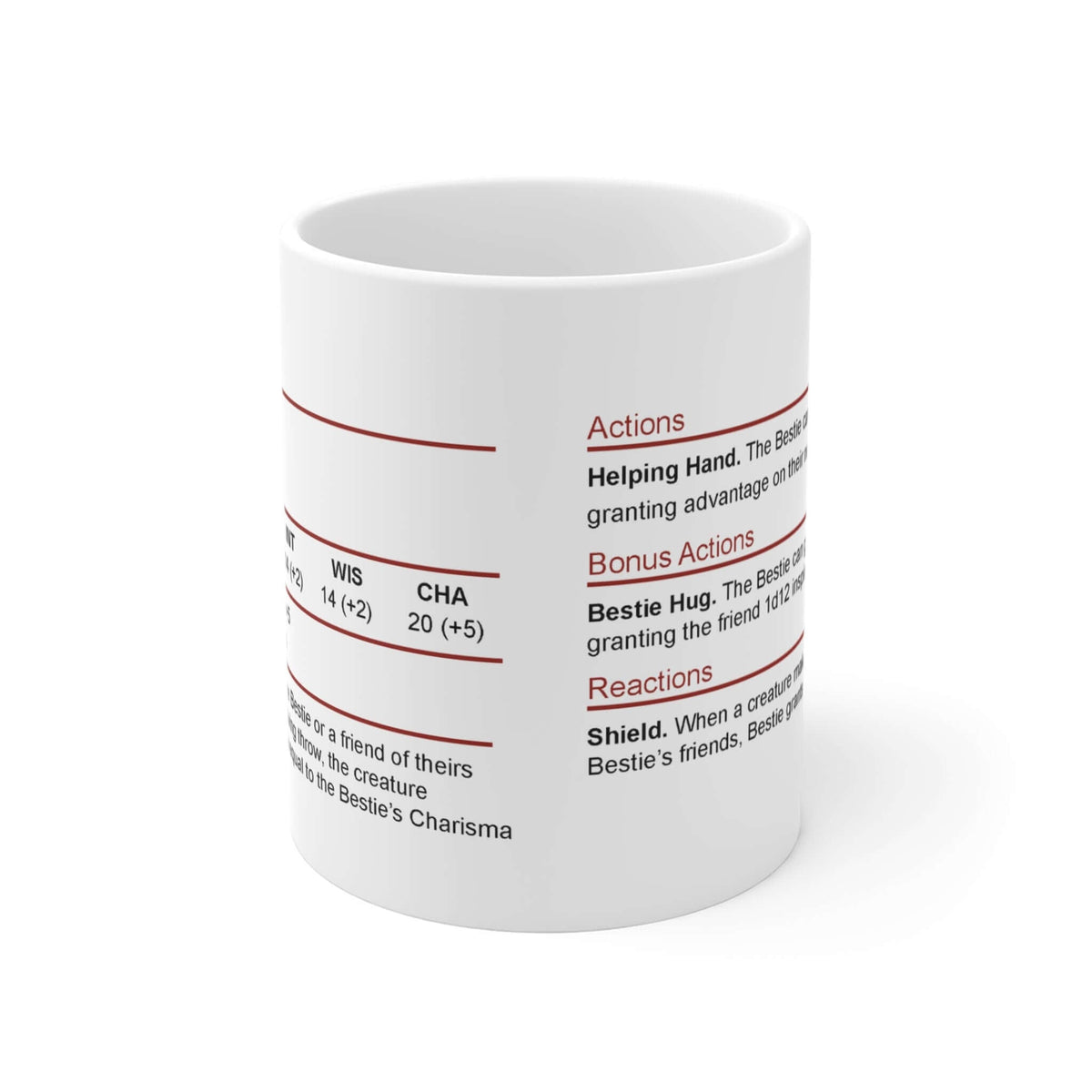 D&D Bestie Stat Block Mug