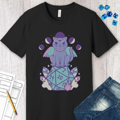 D&D Cute Cat D20 T-shirt