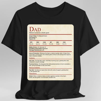 D&D Dad Shirt With Stat Block