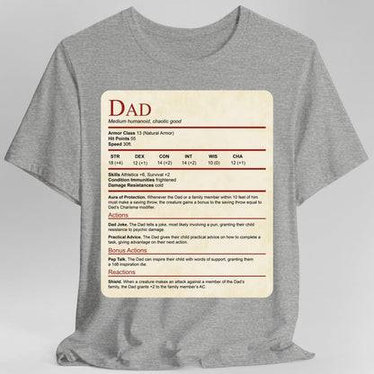 D&D Dad Shirt With Stat Block